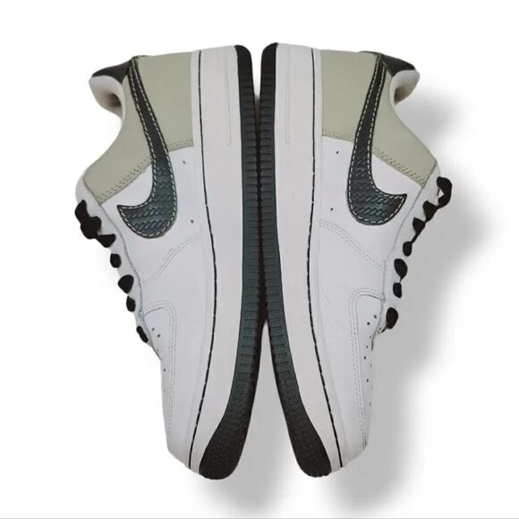 Vintage Y2K Nike Air Force 1 '07 White Dark Army Green Tweed 314192-132 Y5.5/ W7 - Picture 9 of 16